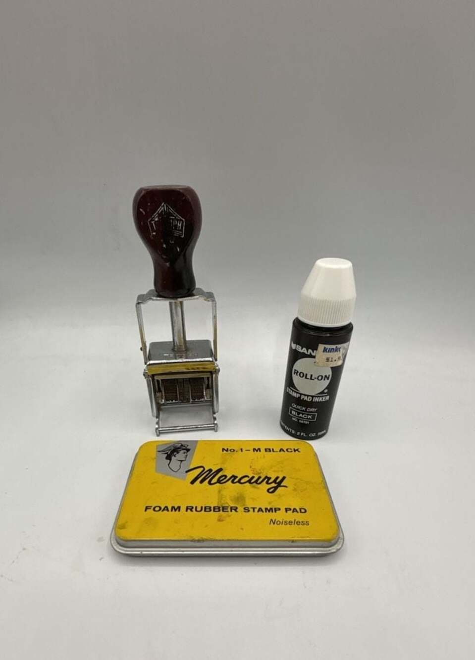 Vintage Triumph Metal Numbering Stamp Machine with Mercury Foam Rubber Stamp pad